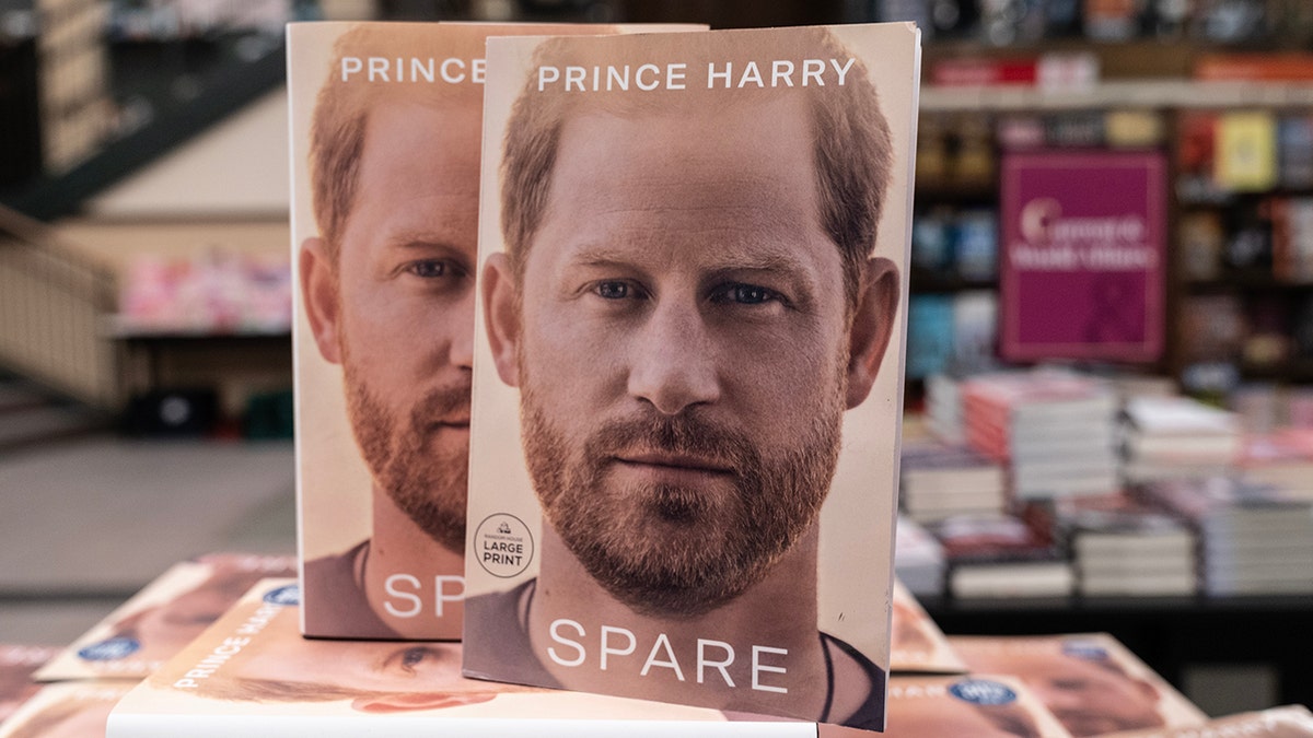 Prince Harry's book 'Spare' on display at a store