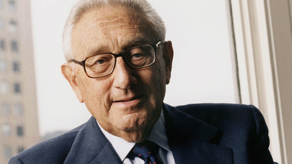 A portrait of Henry Kissinger.