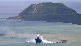 Tiny island forms after undersea volcano erupts off the coast of Japan