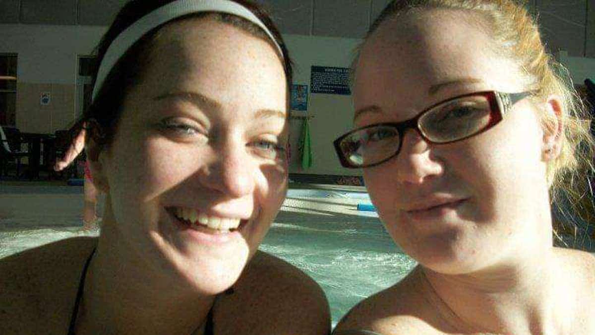 Katie Ferguson pictured with her sister Nicole