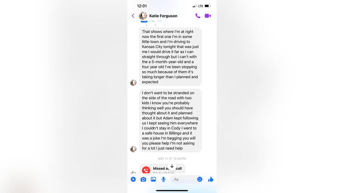 One of Katie Ferguson's message to her stepmom on May 17