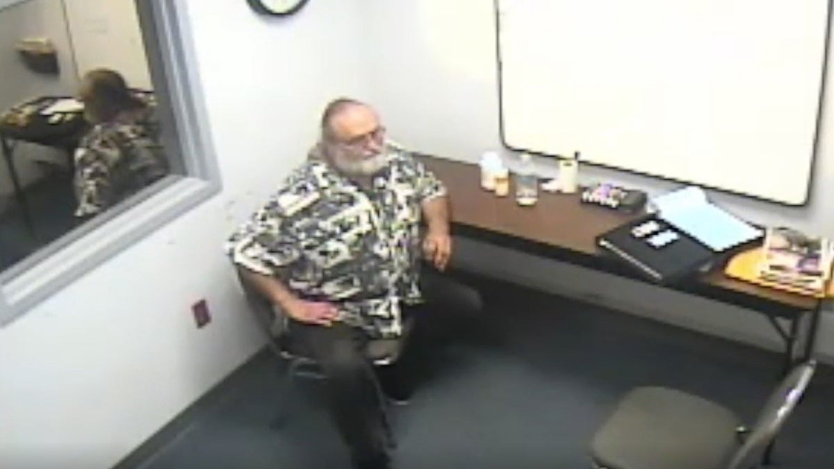 Loril Harp seen in 2015 Arnold, Missouri, police interrogation room