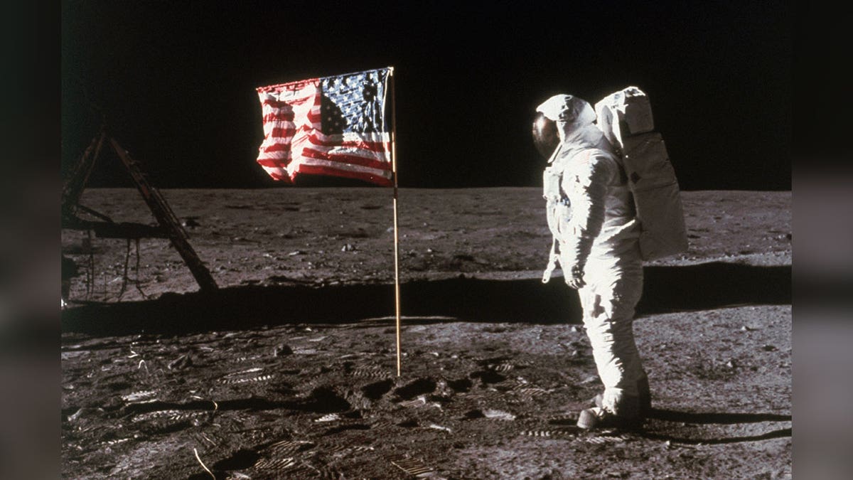 American flag placed on the moon