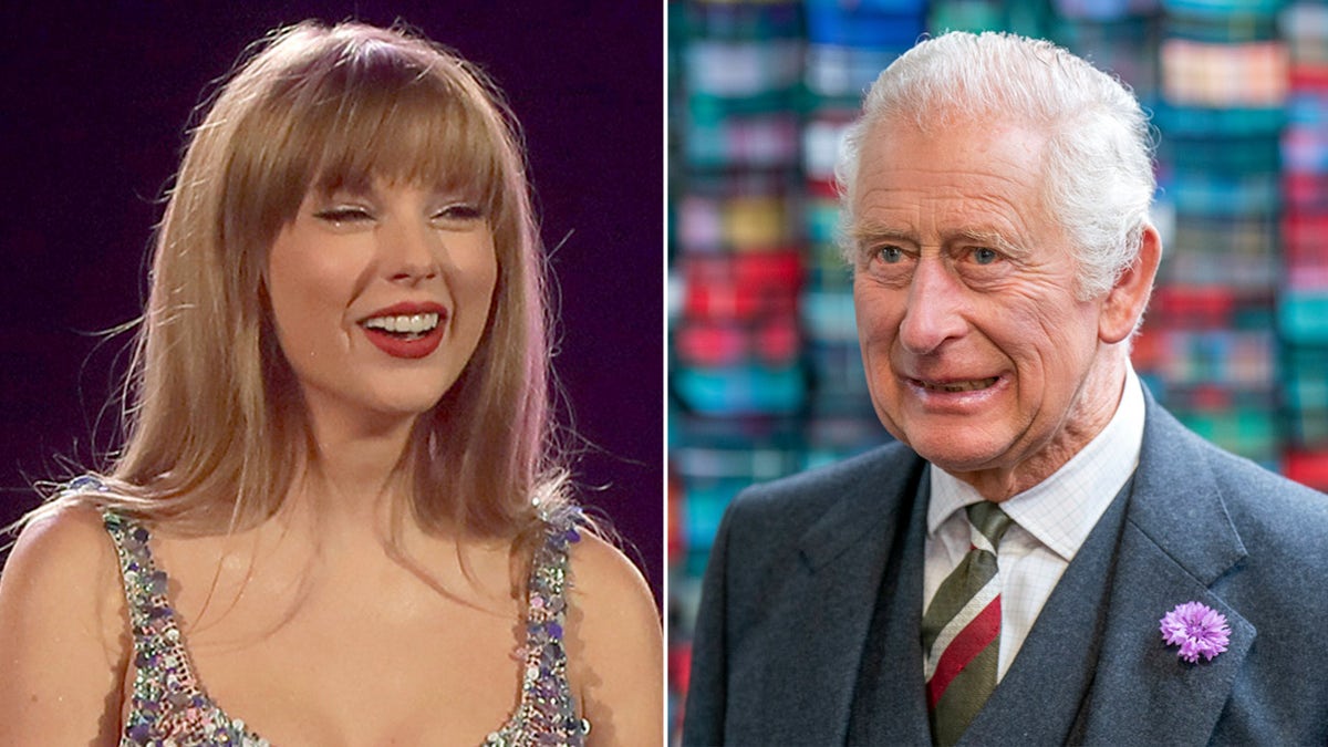 Taylor Swift smiles next to King Charles III